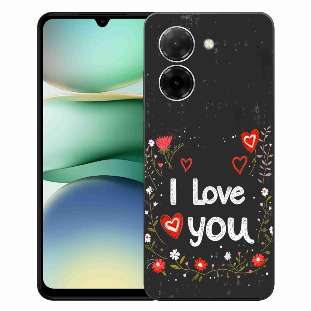 Gélový kryt mmCase na Xiaomi Redmi A5 (171.7x77.8x8.3mm) - I love you čierne pozadie