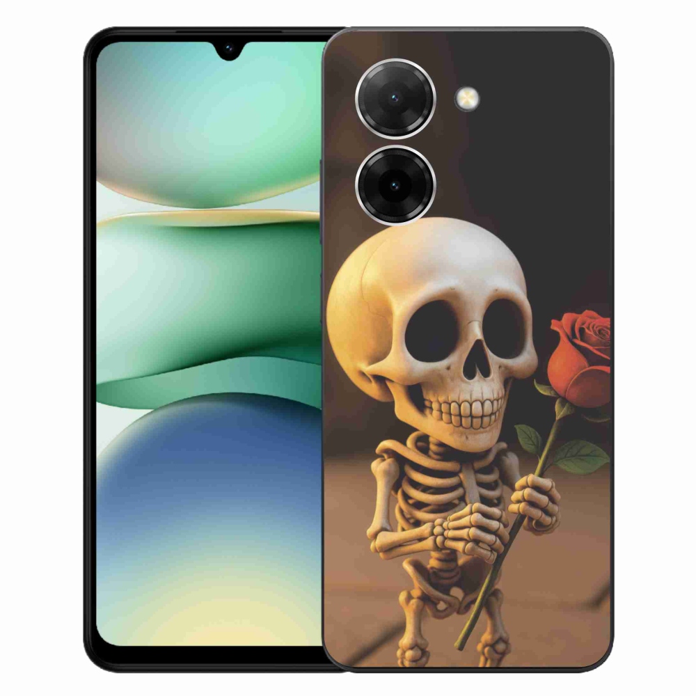 Gélový kryt mmCase na Xiaomi Redmi A5 (171.7x77.8x8.3mm) - kostlivec s ružou