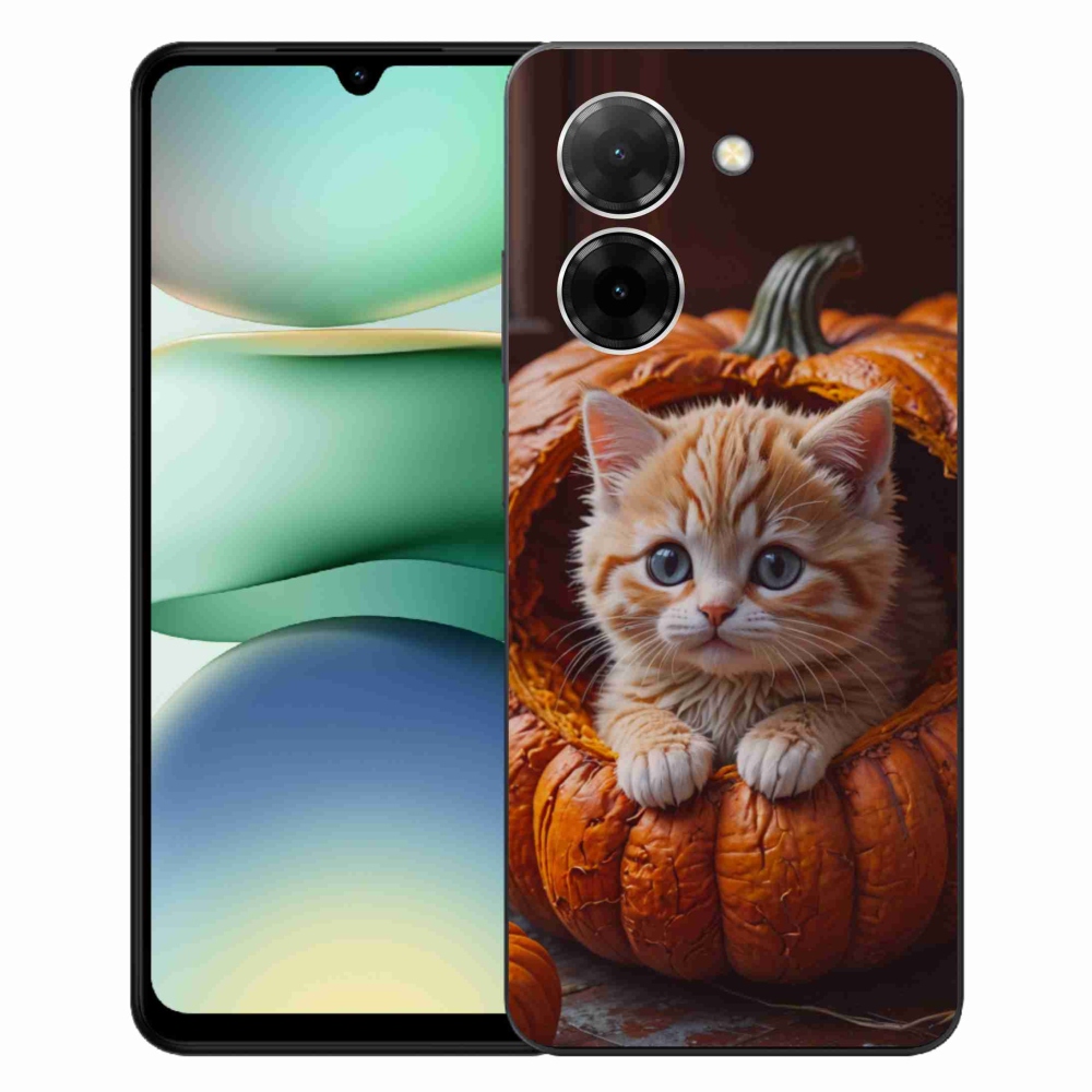 Gélový kryt mmCase na Xiaomi Redmi A5 (171.7x77.8x8.3mm) - mačiatko a tekvica 2