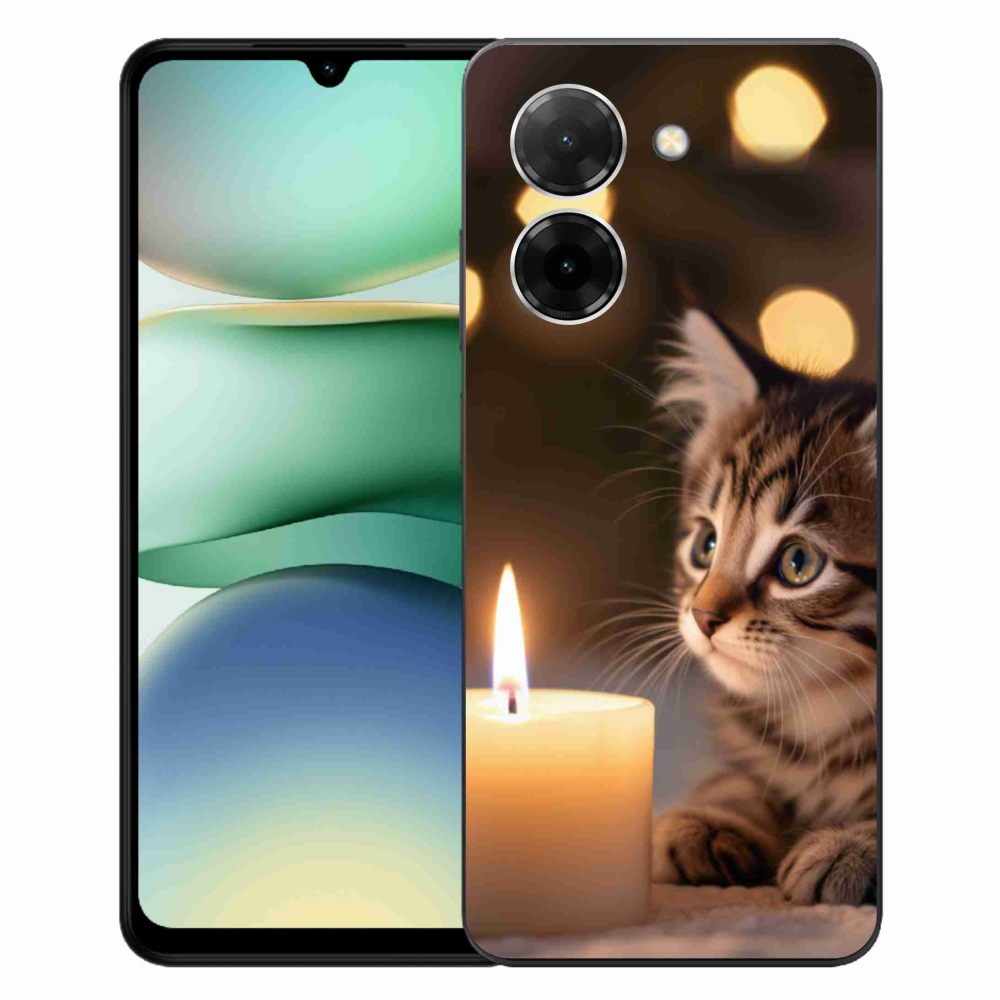 Gélový kryt mmCase na Xiaomi Redmi A5 (171.7x77.8x8.3mm) - mačiatko a sviečka