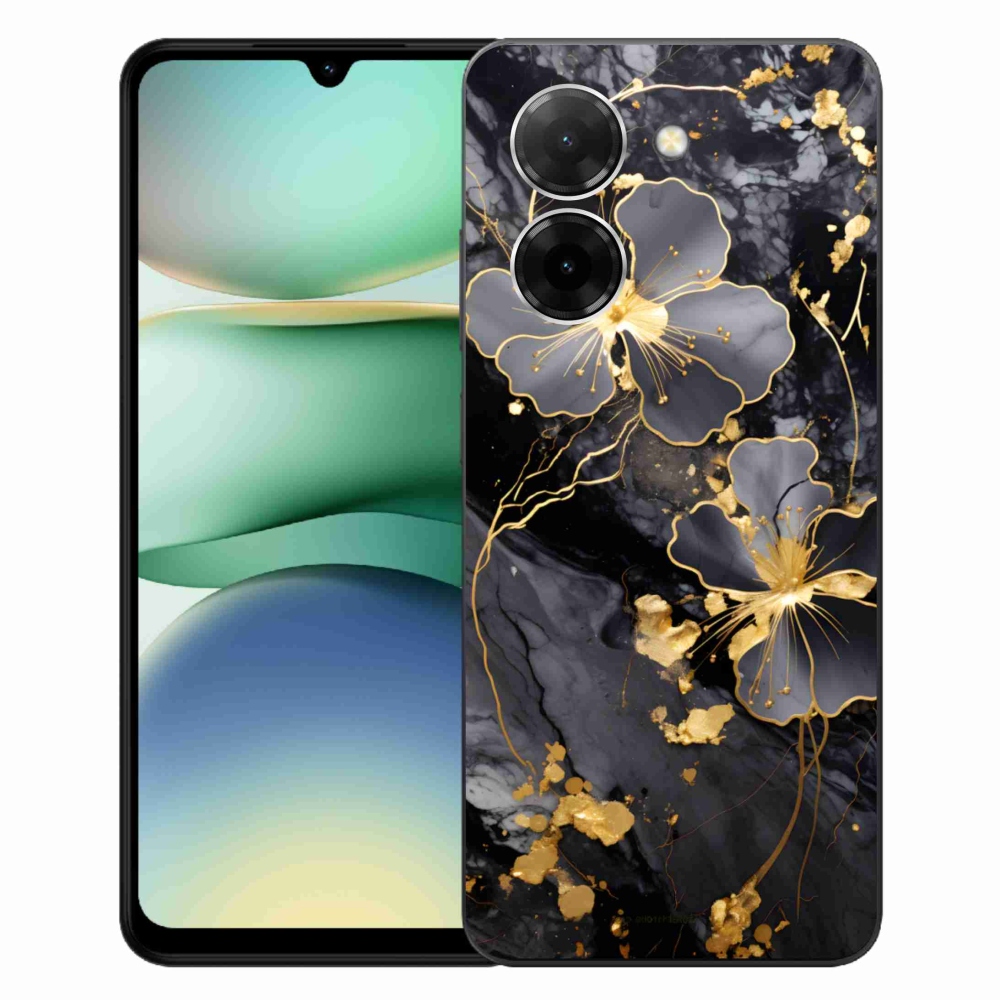 Gélový kryt mmCase na Xiaomi Redmi A5 (171.7x77.8x8.3mm) - zlaté kvety