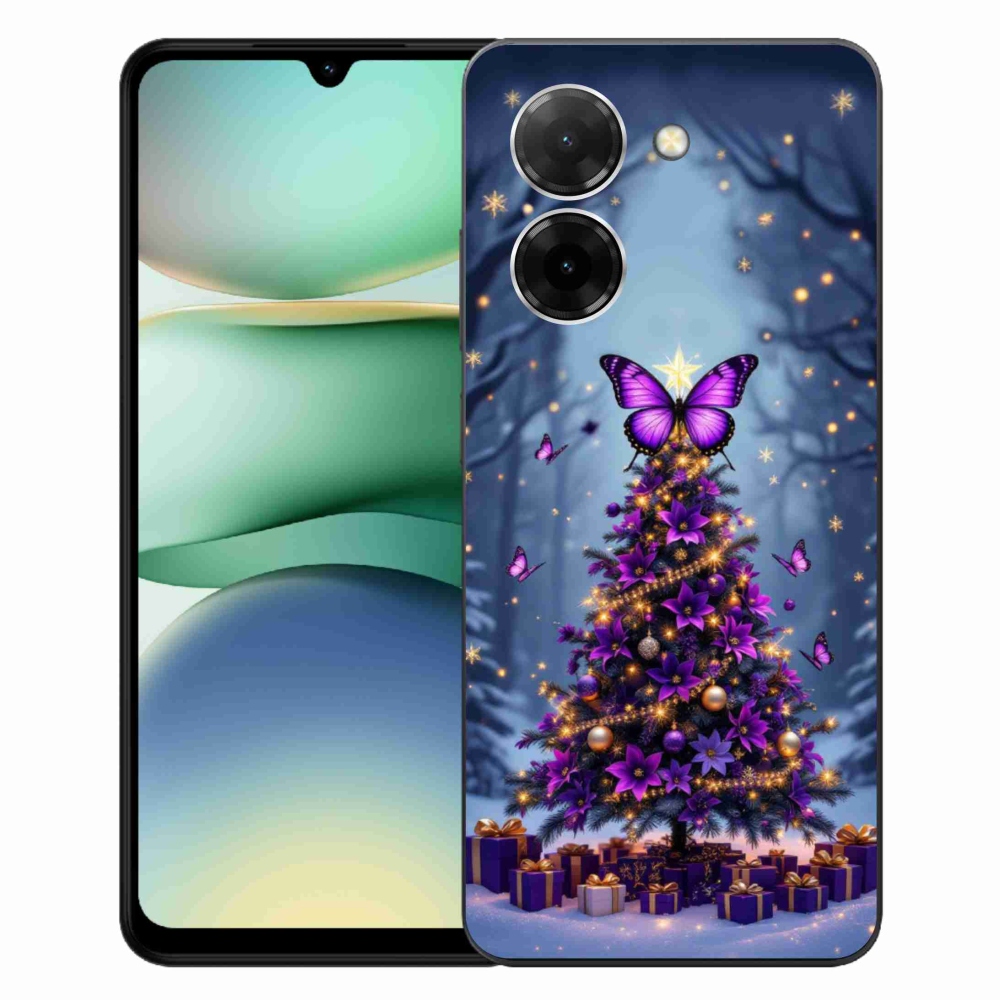 Gélový kryt mmCase na Xiaomi Redmi A5 171mm - motýlí vianočný stromček