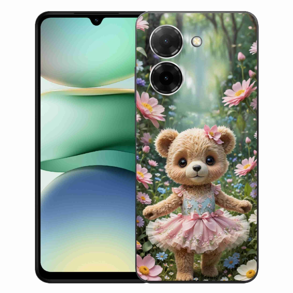 Gélový kryt mmCase na Xiaomi Redmi A5 171mm - roztomilý medvedík v kvetoch