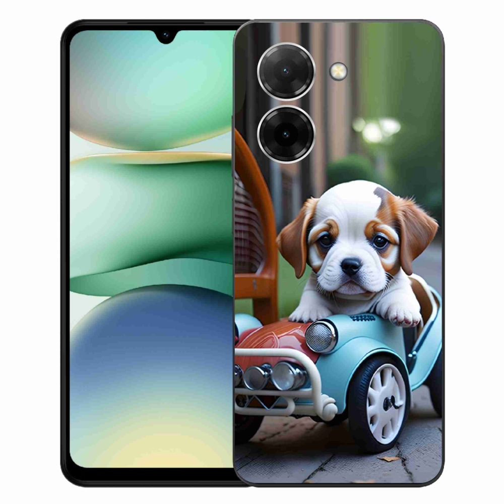 Gélový kryt mmCase na Xiaomi Redmi A5 171mm - šteňa v retro aute