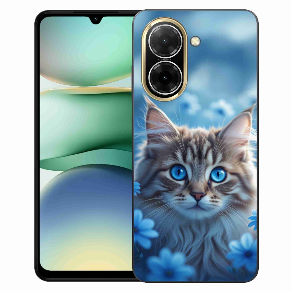 Gélový kryt mmCase na Xiaomi Redmi A5 173,45 - mačiatko v modrých kvetoch