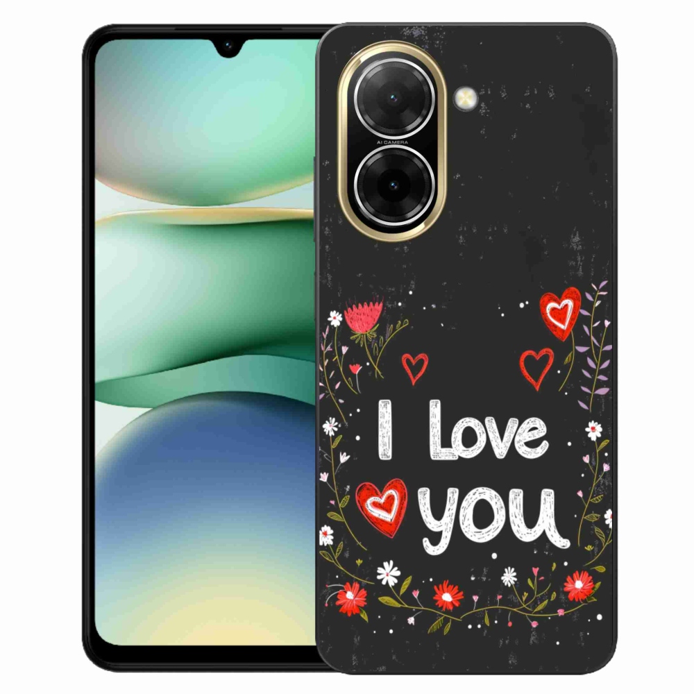 Gélový kryt mmCase na Xiaomi Redmi A5 (173.45x79.35x8.45mm) - I love you čierne pozadie