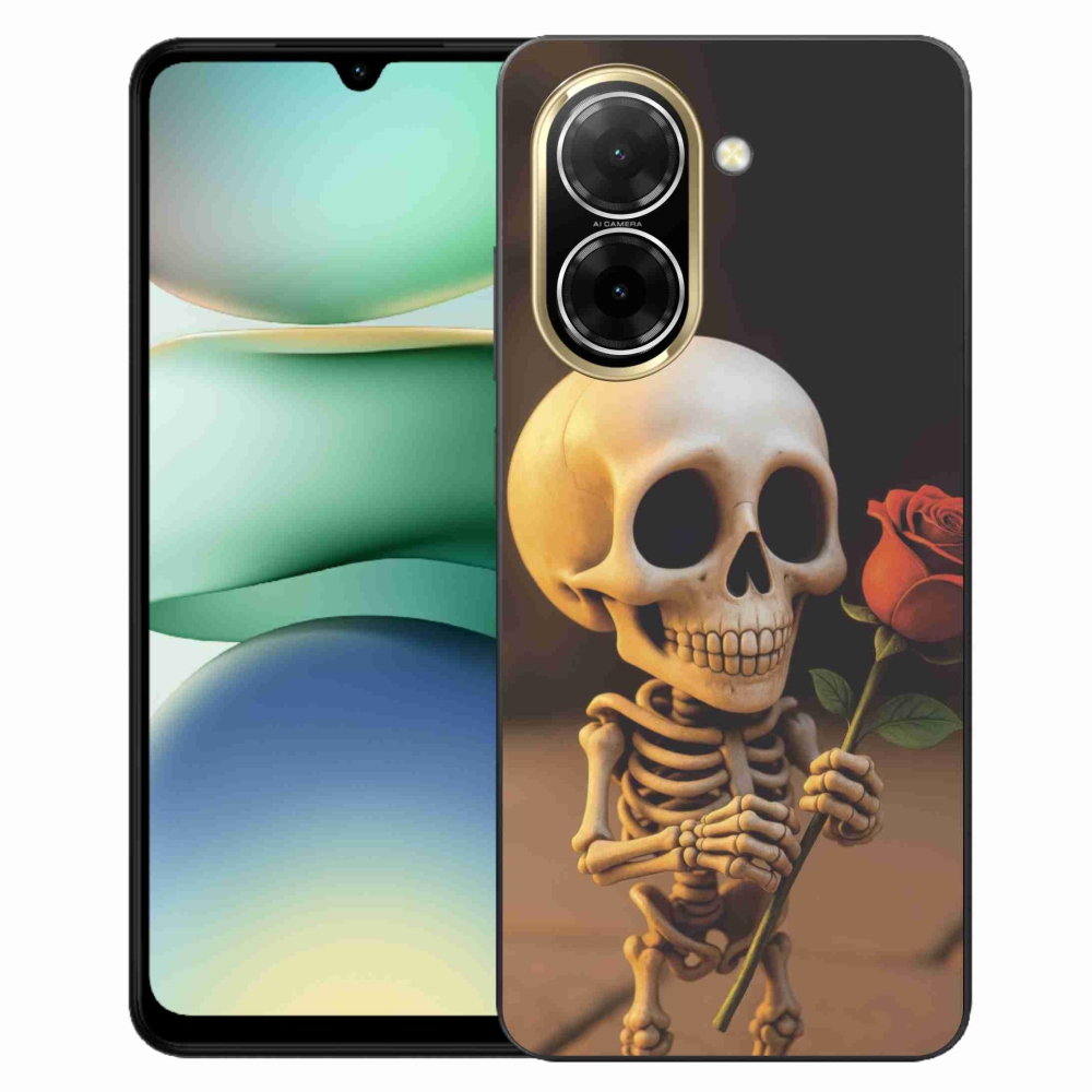 Gélový kryt mmCase na Xiaomi Redmi A5 (173.45x79.35x8.45mm) - kostlivec s ružou