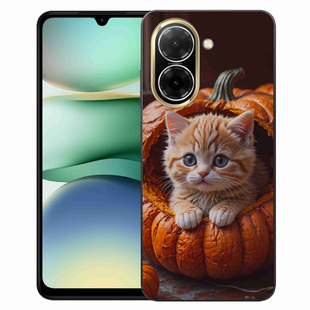 Gélový kryt mmCase na Xiaomi Redmi A5 (173.45x79.35x8.45mm) - mačiatko a tekvica 2