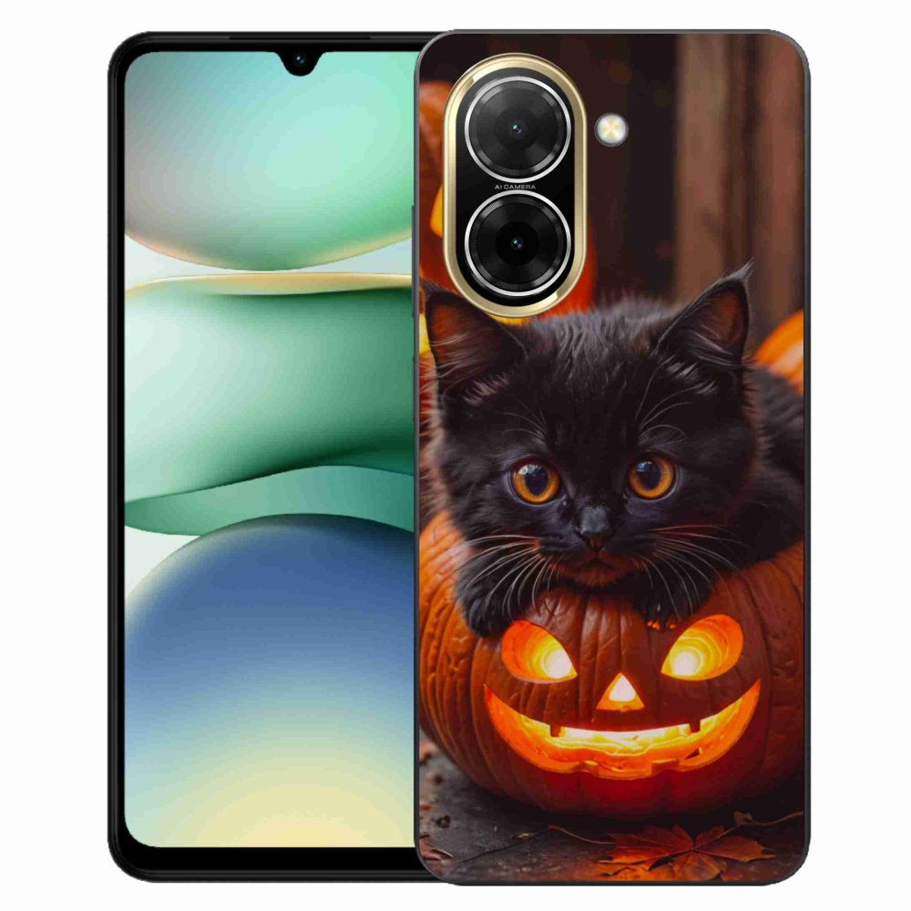 Gélový kryt mmCase na Xiaomi Redmi A5 (173.45x79.35x8.45mm) - mačiatko a tekvica