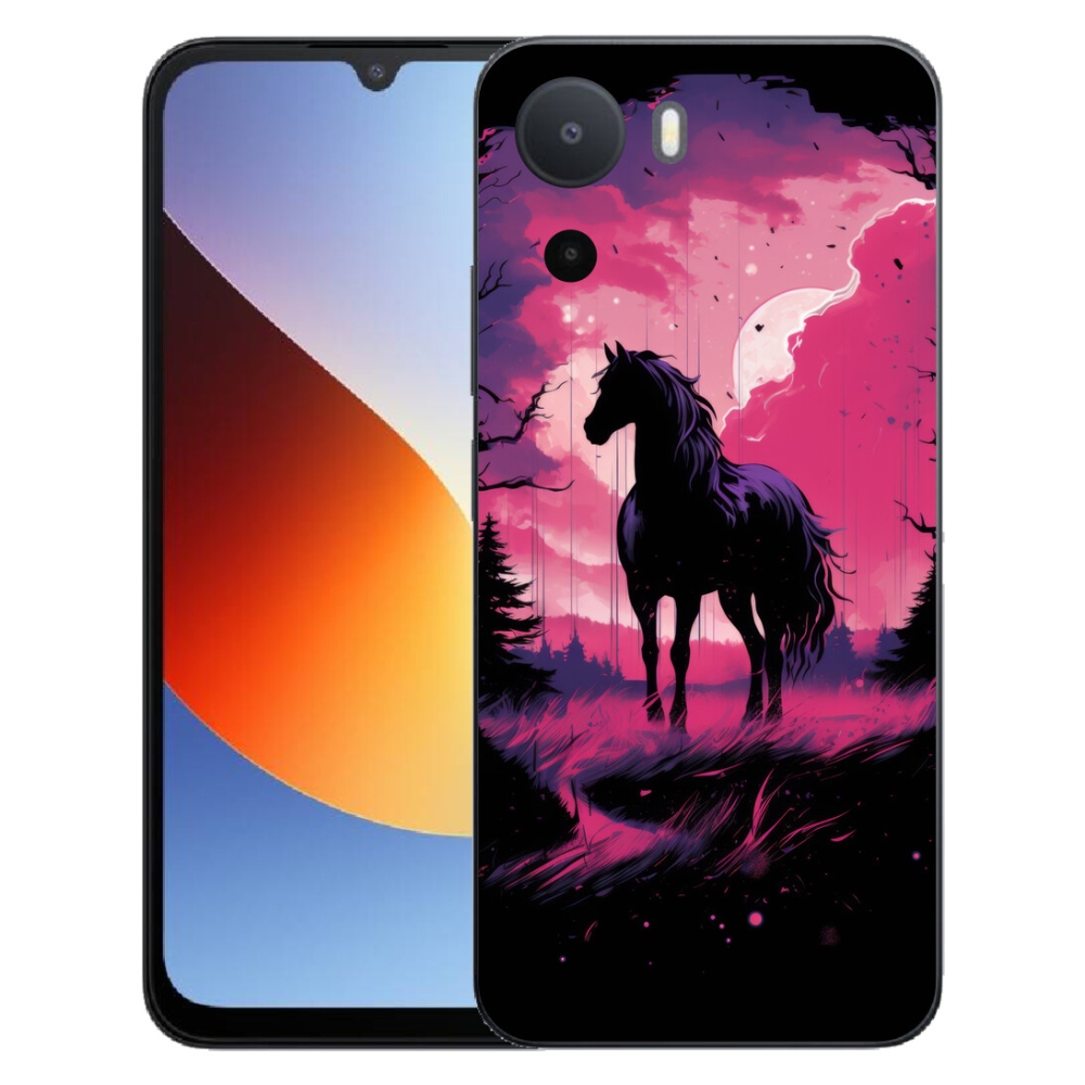 Gélový kryt mmCase na Xiaomi Redmi A7 Pro - čierny kreslený kôň 1
