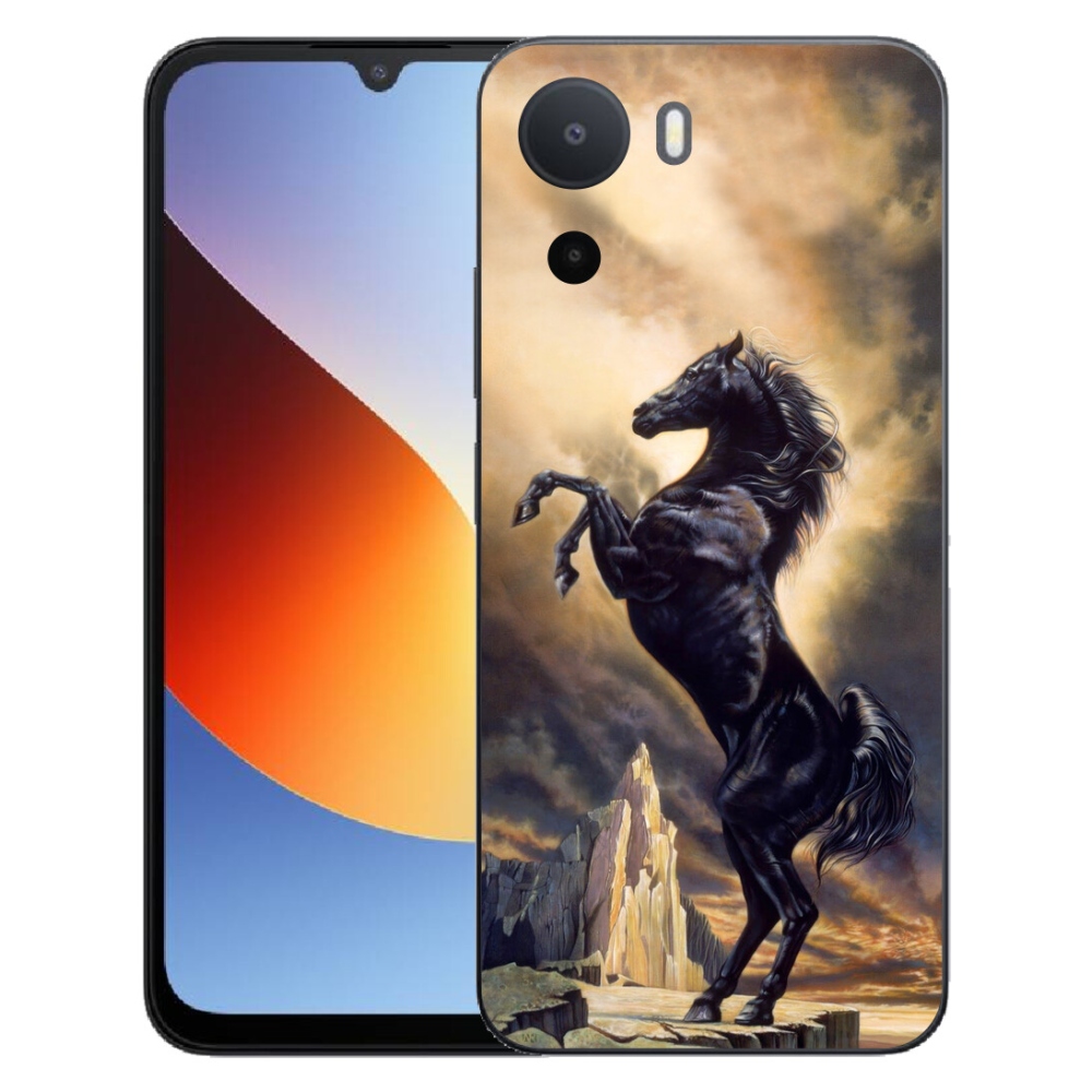 Gélový kryt mmCase na Xiaomi Redmi A7 Pro - čierny kreslený kôň