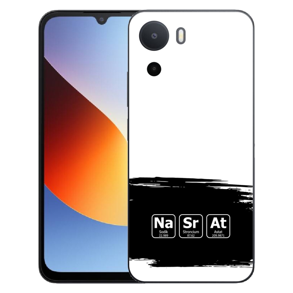Gélový kryt mmCase na Xiaomi Redmi A7 Pro - chemické prvky čiernobiele pozadie