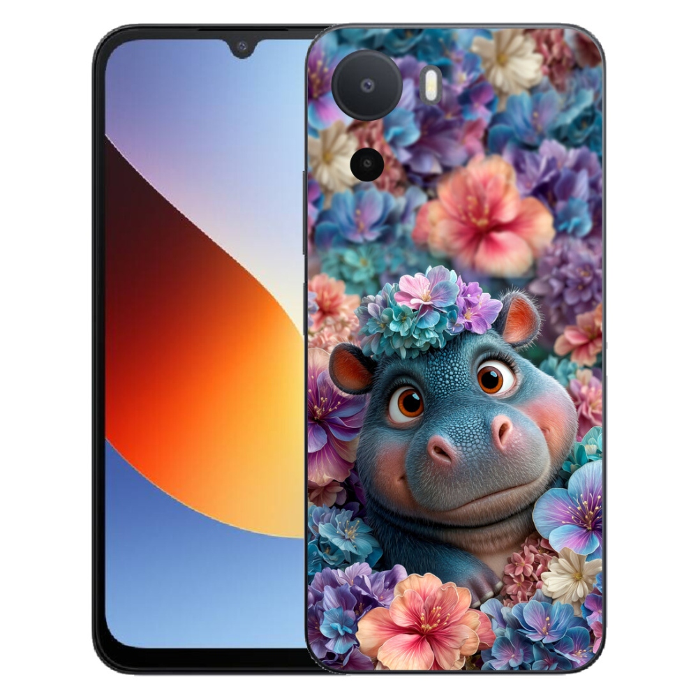 Gélový kryt mmCase na Xiaomi Redmi A7 Pro - hrošík v kvetoch