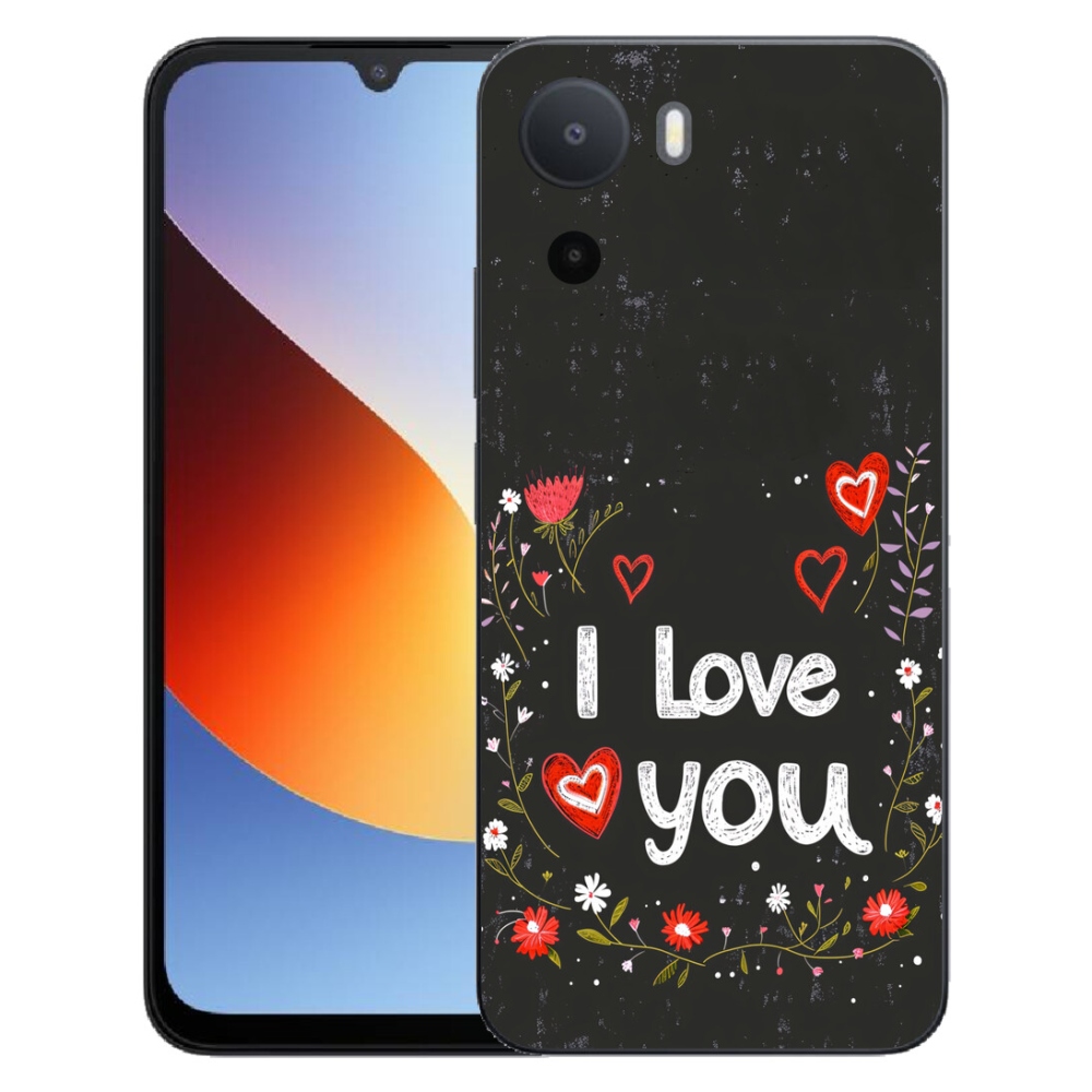 Gélový kryt mmCase na Xiaomi Redmi A7 Pro - I love you čierne pozadie