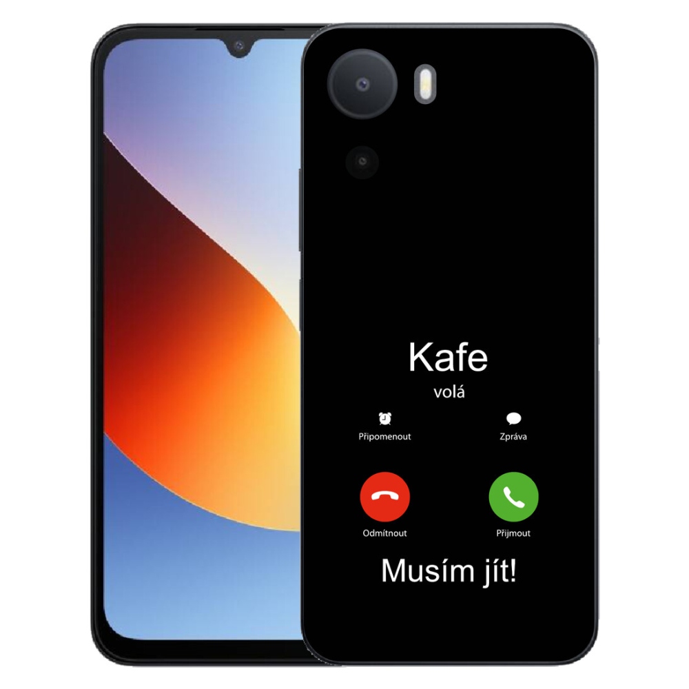 Gélový kryt mmCase na Xiaomi Redmi A7 Pro - kafe volá čierne pozadie