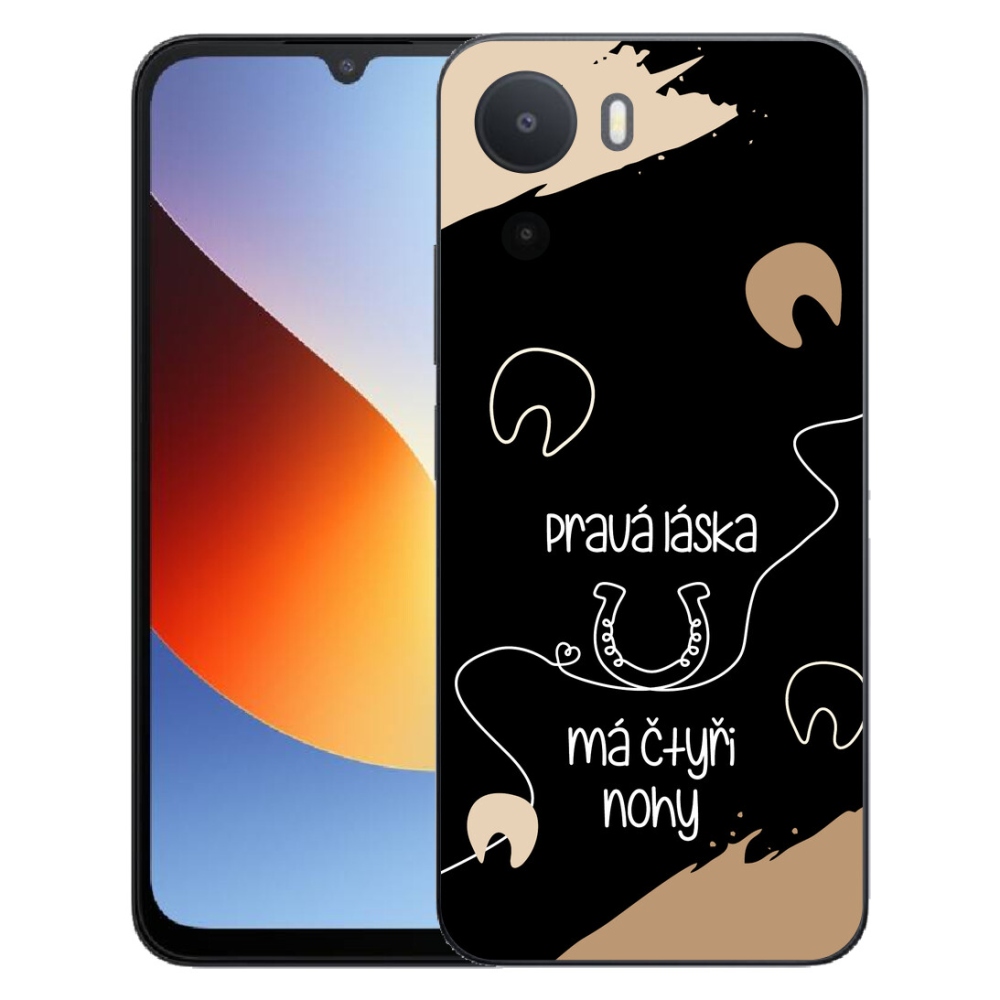 Gélový kryt mmCase na Xiaomi Redmi A7 Pro - konský motív čierne pozadie