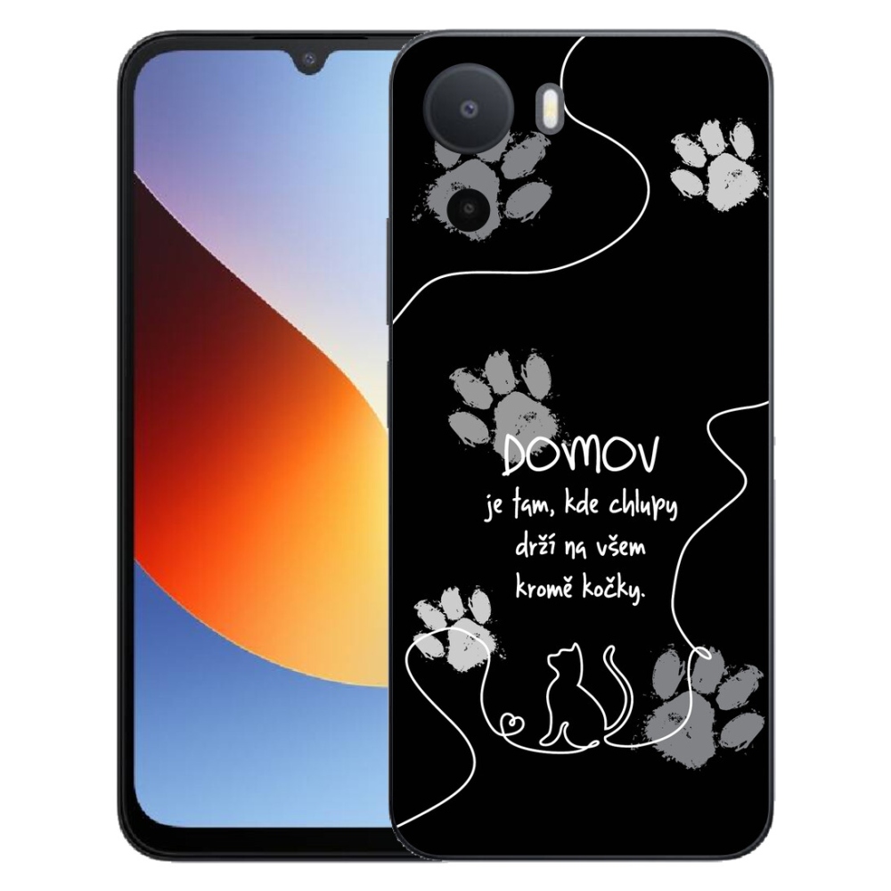 Gélový kryt mmCase na Xiaomi Redmi A7 Pro - mačacie motív čierne pozadie