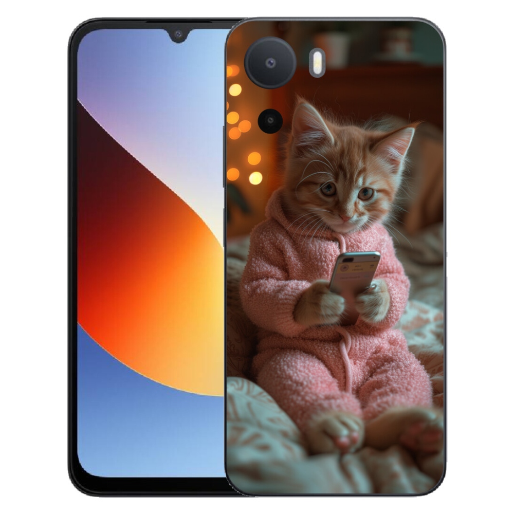 Gélový kryt mmCase na Xiaomi Redmi A7 Pro - mačiatko s mobilom