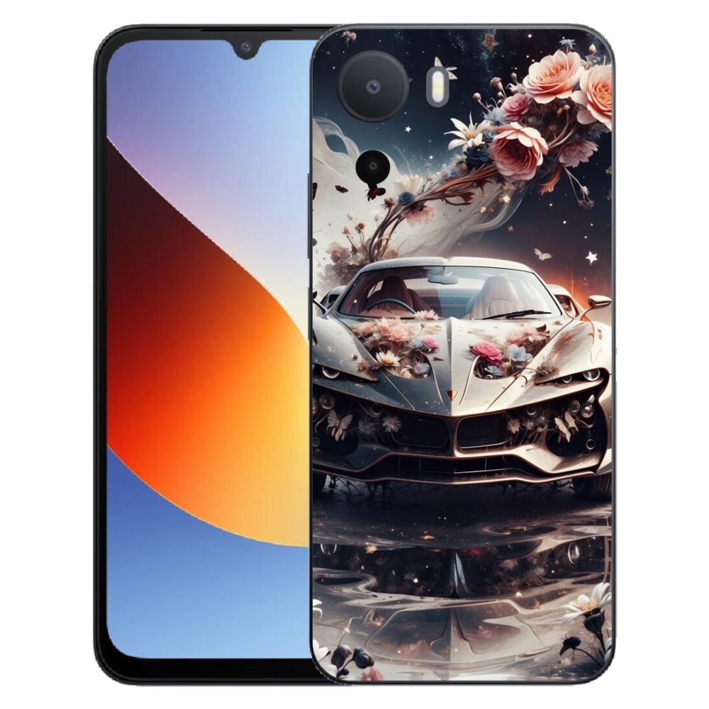 Gélový kryt mmCase na Xiaomi Redmi A7 Pro - kvetinový športový automobil