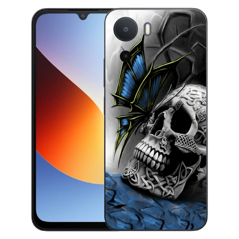 Gélový kryt mmCase na Xiaomi Redmi A7 Pro - motýľ a lebka