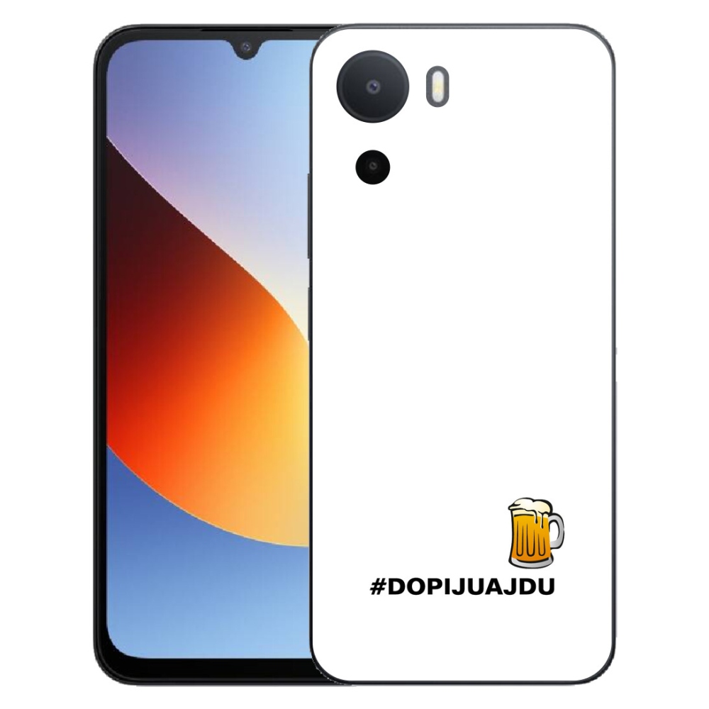 Gélový kryt mmCase na Xiaomi Redmi A7 Pro - pivný motív 1 biele pozadie
