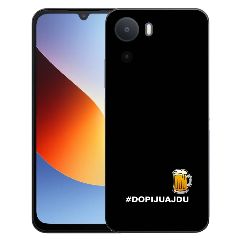 Gélový kryt mmCase na Xiaomi Redmi A7 Pro - pivný motív 1 čierne pozadie