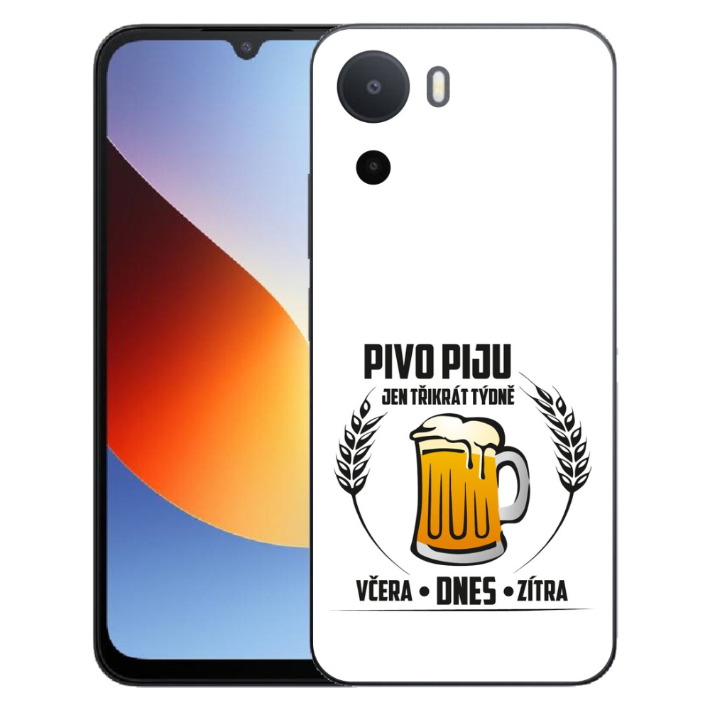 Gélový kryt mmCase na Xiaomi Redmi A7 Pro - pivný motív biele pozadie