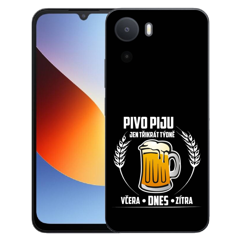 Gélový kryt mmCase na Xiaomi Redmi A7 Pro - pivný motív čierne pozadie