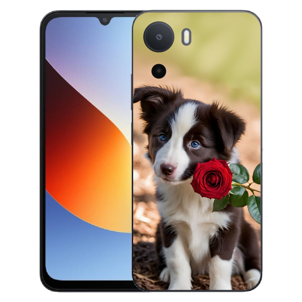 Gélový kryt mmCase na Xiaomi Redmi A7 Pro - roztomilá border kólia s ružou