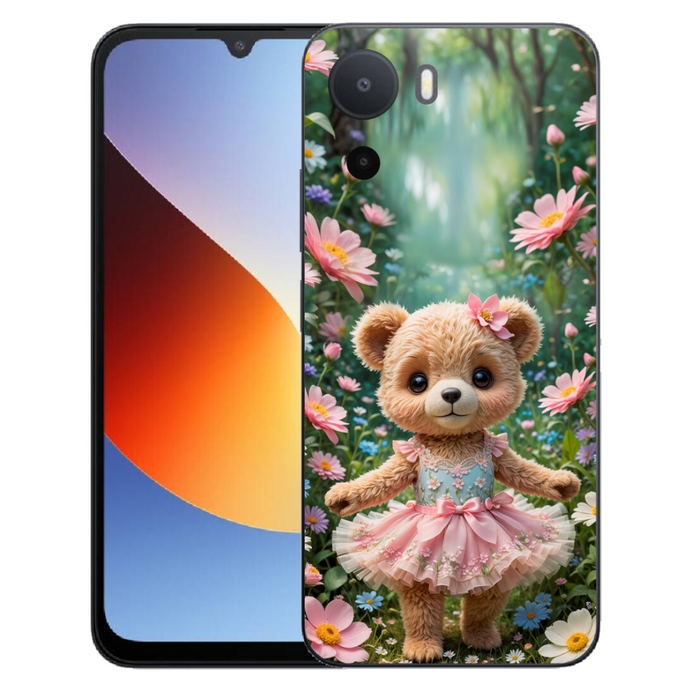 Gélový kryt mmCase na Xiaomi Redmi A7 Pro - roztomilý medvedík v kvetoch