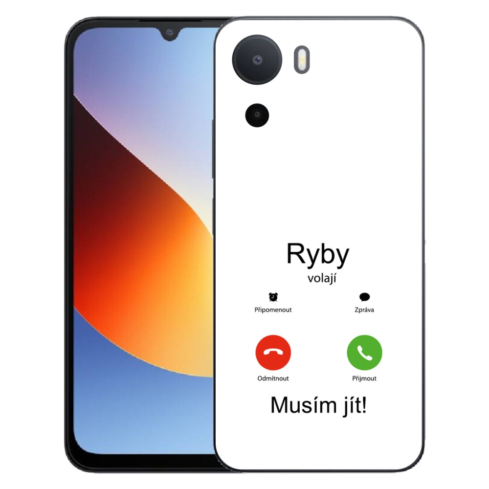 Gélový kryt mmCase na Xiaomi Redmi A7 Pro - ryby volajú biele pozadie