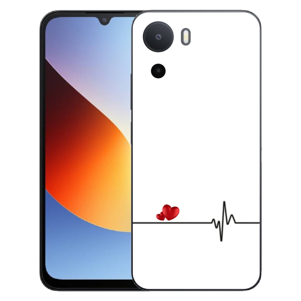 Gélový kryt mmCase na Xiaomi Redmi A7 Pro - srdce a tep biele pozadie