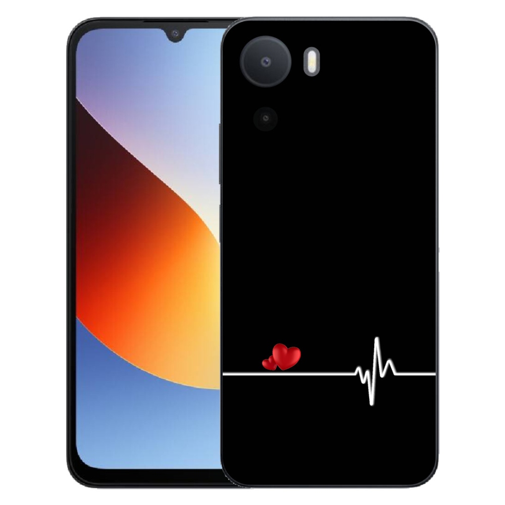 Gélový kryt mmCase na Xiaomi Redmi A7 Pro - srdce a tep čierne pozadie