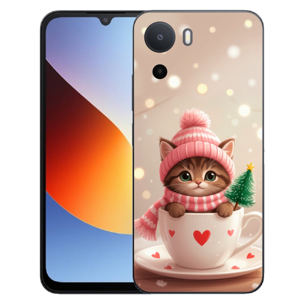 Gélový kryt mmCase na Xiaomi Redmi A7 Pro - vianočné mačiatko v hrnčeku
