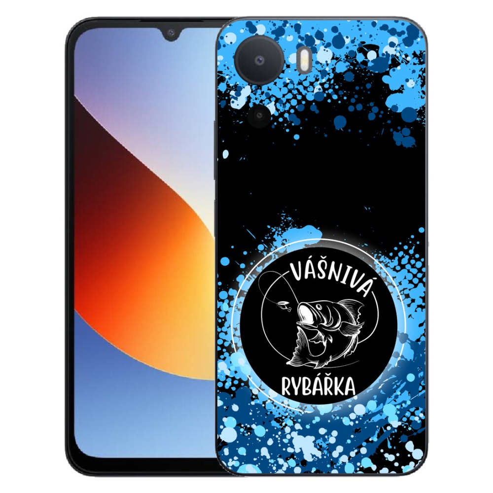 Gélový kryt mmCase na Xiaomi Redmi A7 Pro - vášnivá rybárka čierne pozadie