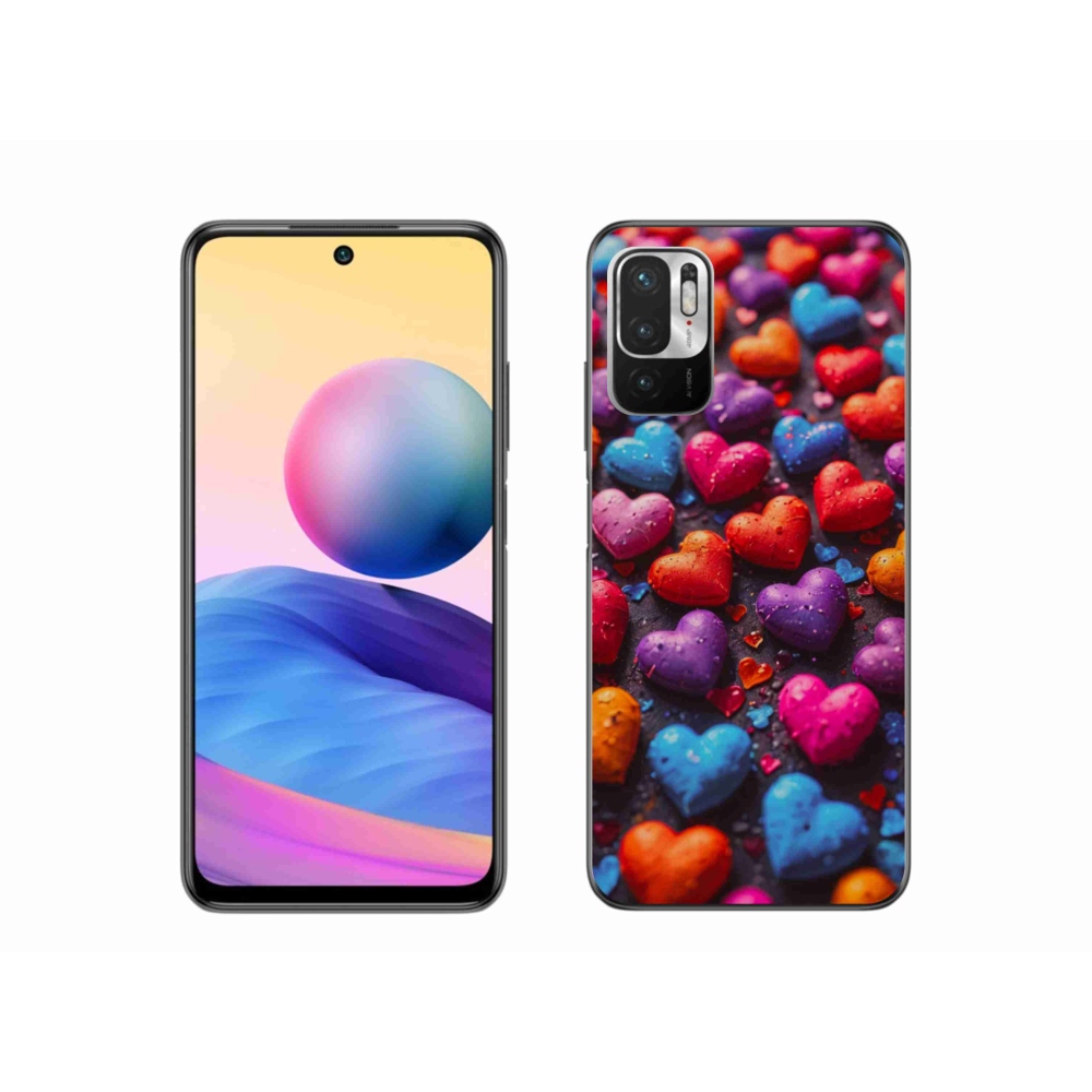 Gélový kryt mmCase na Xiaomi Redmi Note 10 5G - farebné srdcia