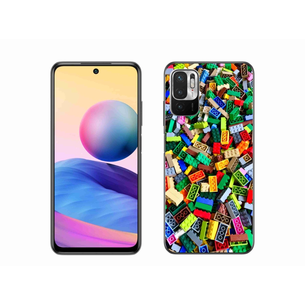 Gélový kryt mmCase na Xiaomi Redmi Note 10 5G - farebné stavebné kocky