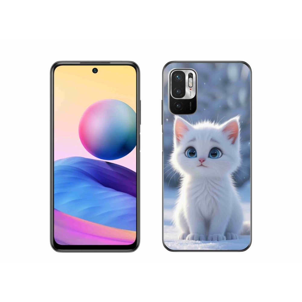 Gélový kryt mmCase na Xiaomi Redmi Note 10 5G - biele mačiatko 3
