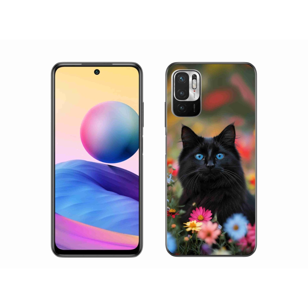 Gélový kryt mmCase na Xiaomi Redmi Note 10 5G - čierne mačiatko 4