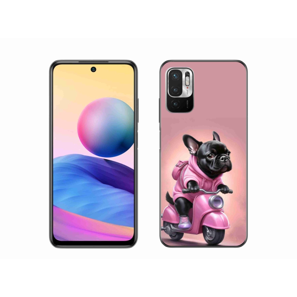Gélový kryt mmCase na Xiaomi Redmi Note 10 5G - francúzsky buldoček na skútri