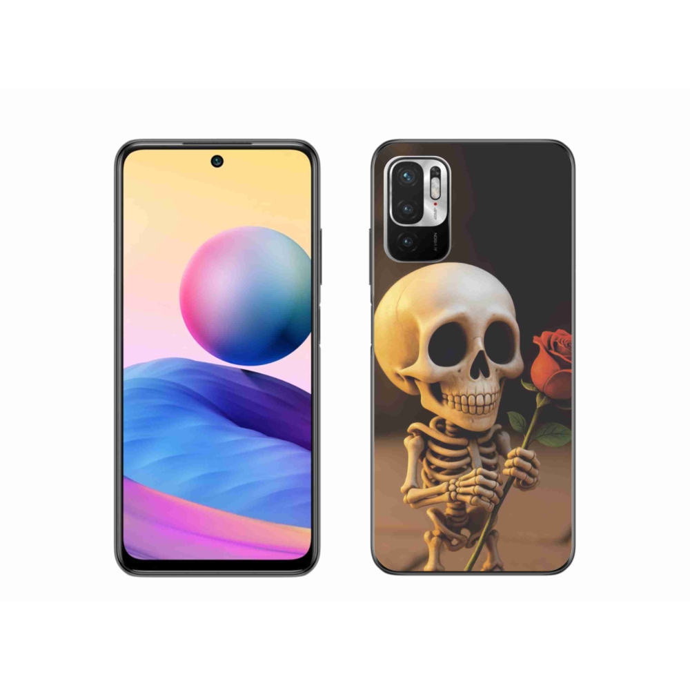 Gélový kryt mmCase na Xiaomi Redmi Note 10 5G - kostlivec s ružou