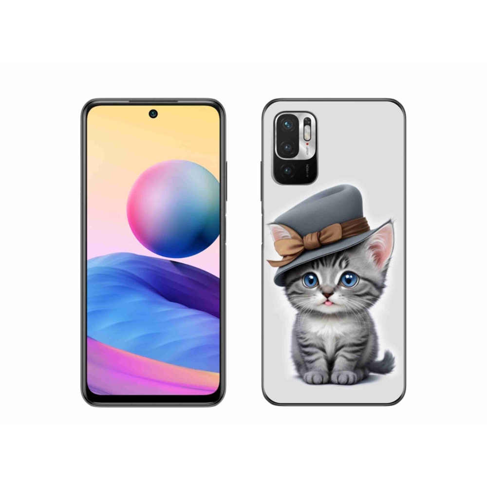 Gélový kryt mmCase na Xiaomi Redmi Note 10 5G - mačiatko s klobúkom