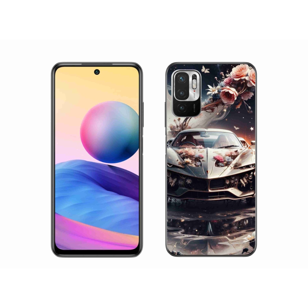 Gélový kryt mmCase na Xiaomi Redmi Note 10 5G - kvetinový športový automobil