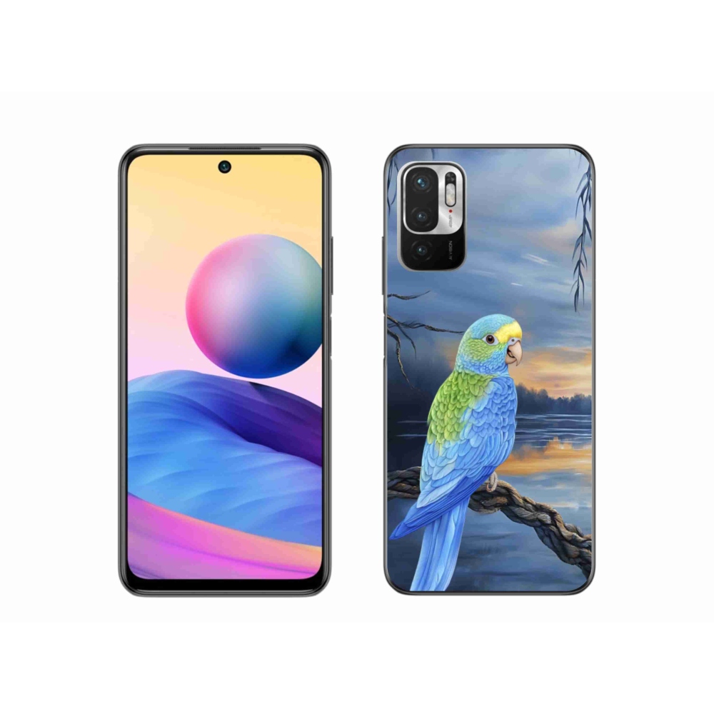 Gélový kryt mmCase na Xiaomi Redmi Note 10 5G - modrý papagáj