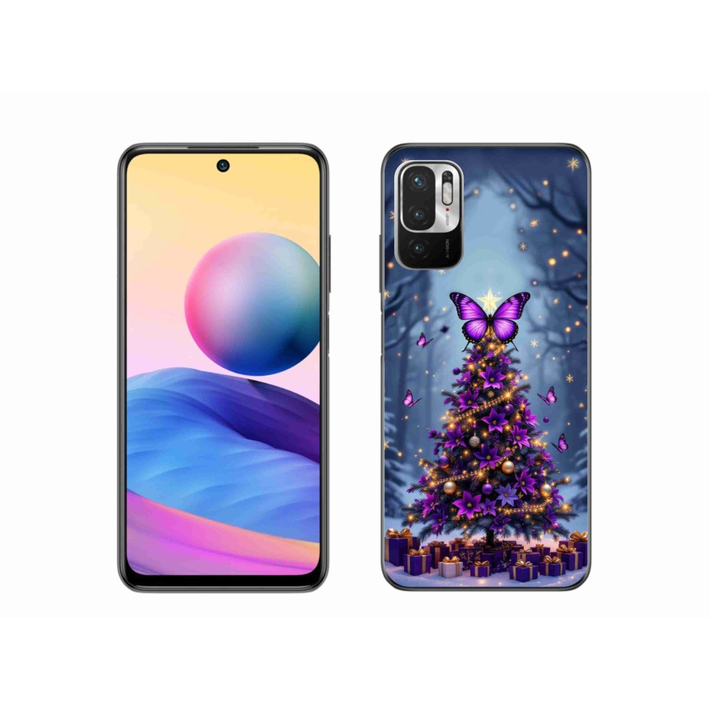 Gélový kryt mmCase na Xiaomi Redmi Note 10 5G - motýlí vianočný stromček