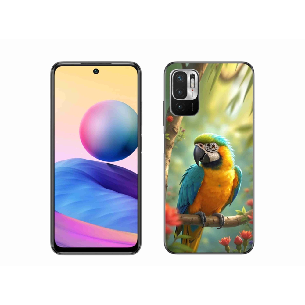 Gélový kryt mmCase na Xiaomi Redmi Note 10 5G - papagáj ara modrožltá