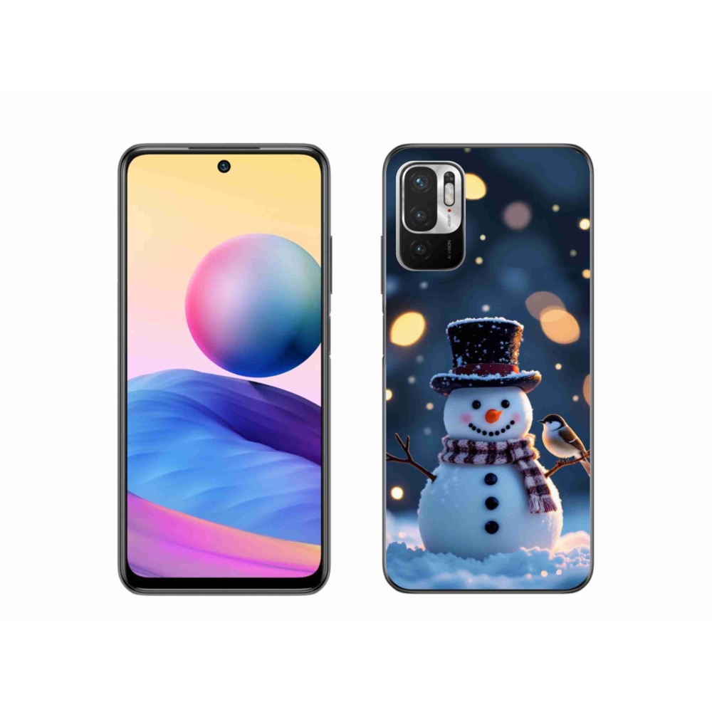 Gélový kryt mmCase na Xiaomi Redmi Note 10 5G - vianočný snehuliak