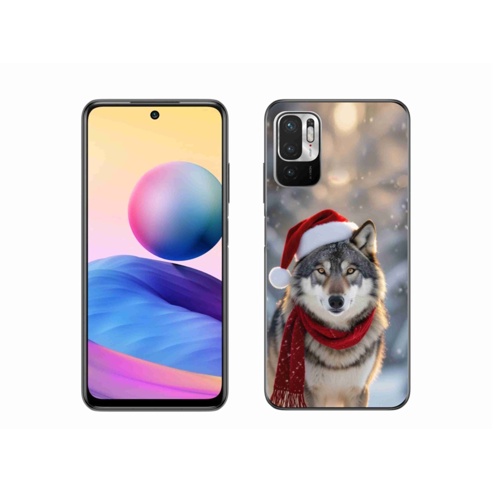 Gélový kryt mmCase na Xiaomi Redmi Note 10 5G - vianočný vlk