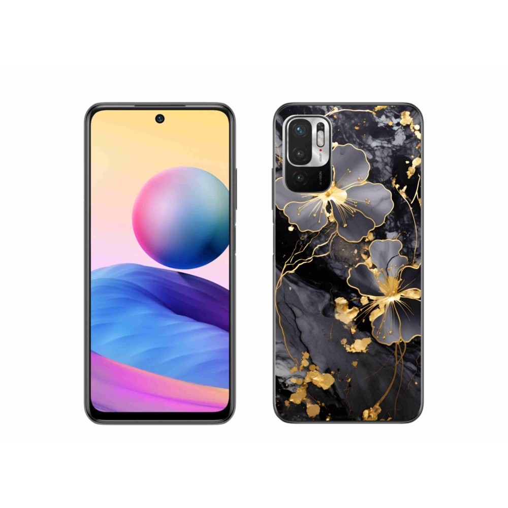 Gélový kryt mmCase na Xiaomi Redmi Note 10 5G - zlaté kvety