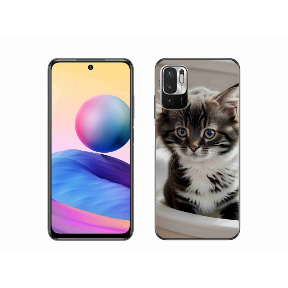 Gélový kryt mmCase na Xiaomi Redmi Note 10 5G - zvedavé mačiatko